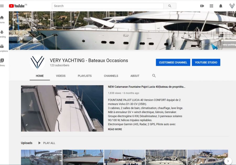 Toutes les vidéos de nos bateaux sur la chaine youtube de Very Yachting !