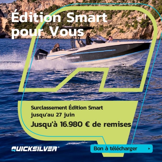 Offre spéciale Quicksilver : le pack offert sur nos bateaux neufs en stock jusqu'au 30 juin !