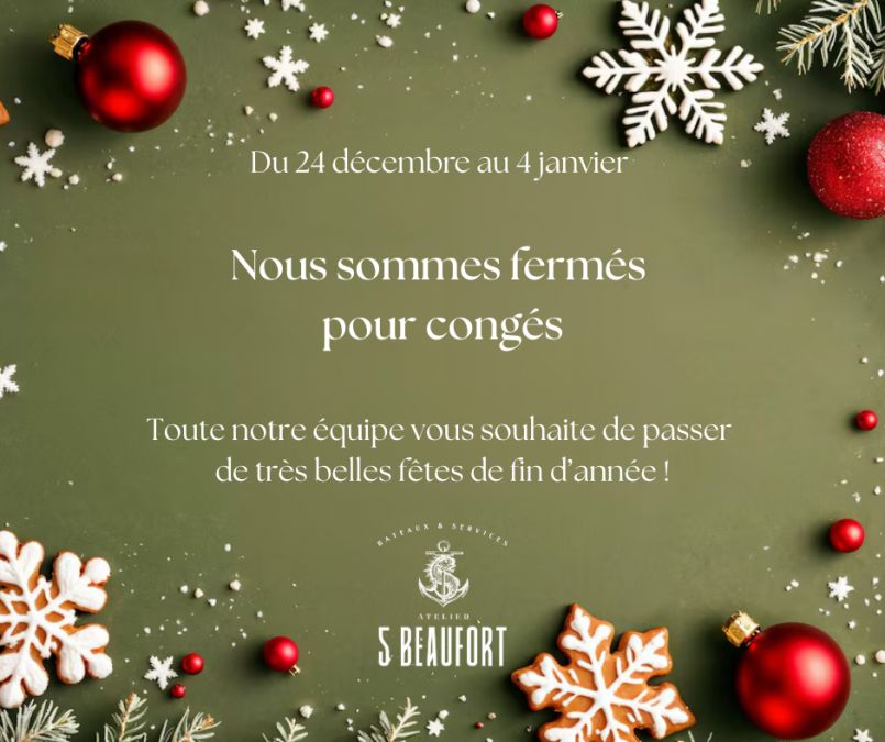 Information fermeture, nous serons fermés du 24 décembre au 4 janvier inclus.