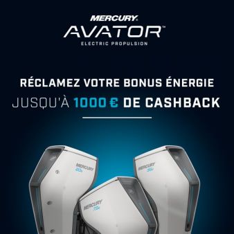 Jusqu'à 1000€ de bonus énergie versés par Mercury après l'achat d'un moteur électrique Avator !