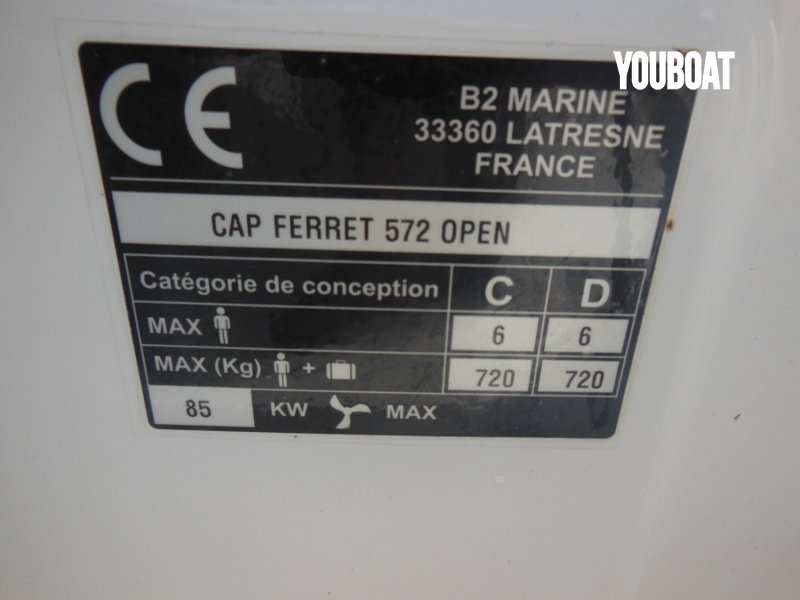 B2 Marine Cap Ferret 572 Open - 100ch Mercury (Ess.) - 5.72m - 2021 - 25.000 €