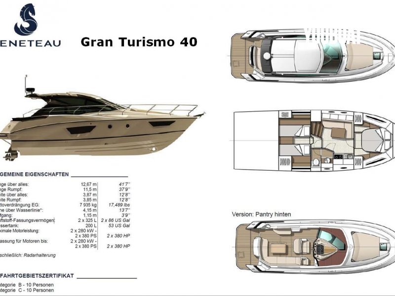Beneteau Gran Turismo 40 - 2x300PS Volvo Penta (Die.) - 12.67m - 2016 - 298.500 €