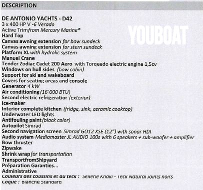 De Antonio Yachts D42 Open - 3x400ch Mercury (Ess.) - 12.6m - 2020 - 540.000 €
