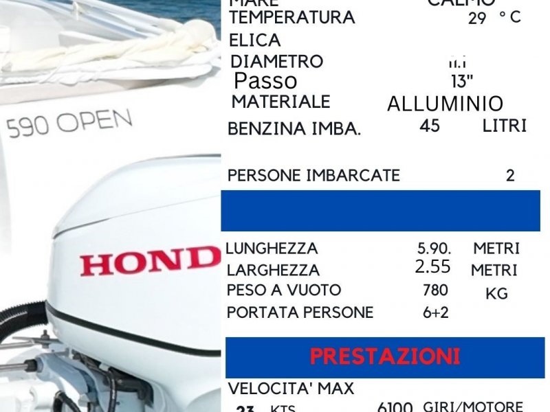 Eolo 590 Open - 40hp Honda (Ben.) - 5.9m - 2023 - 36.600 €