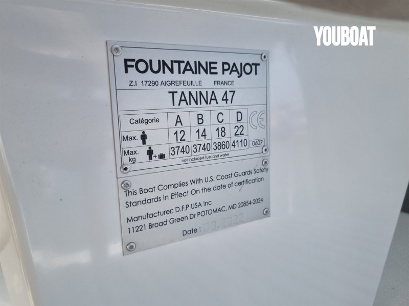 Fountaine Pajot Tanna 47 - 2x60cv D2 60 Volvo Penta (Gas.) - 13.94m - 2022 - 1.148.200 €