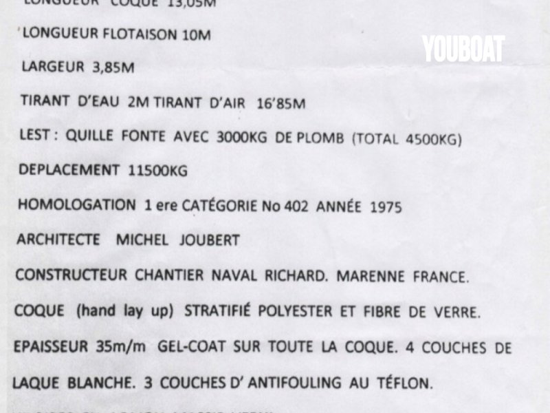 Richard Chassiron TDM - 40ch Refait 2018 Lister (Die.) - 13.05m - 1975 - 60.000 €